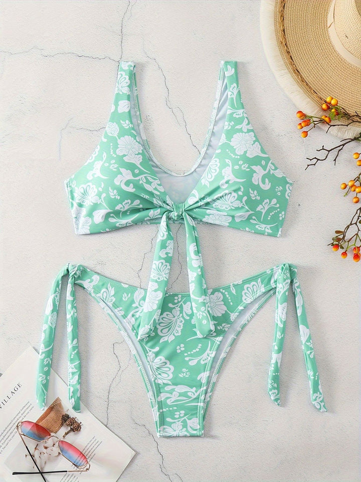 Women's Triangle Bikini with Playful Knot Detail Mune Fashion