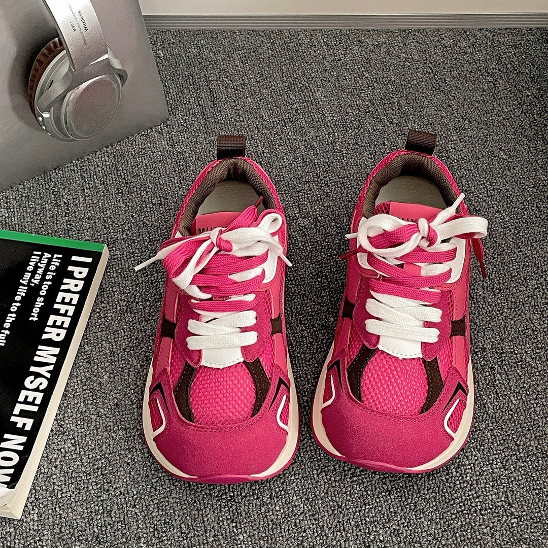 Women's Sporty Sneakers with Breathable Mesh Inserts and Non-Slip Sole Mune Fashion