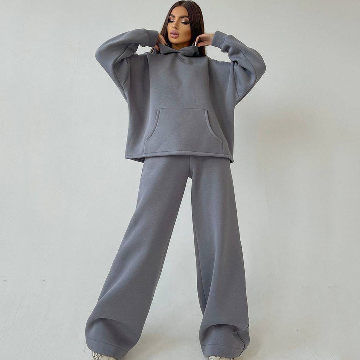 Women's soft oversized hoodie with wide flare jogger set Mune Fashion