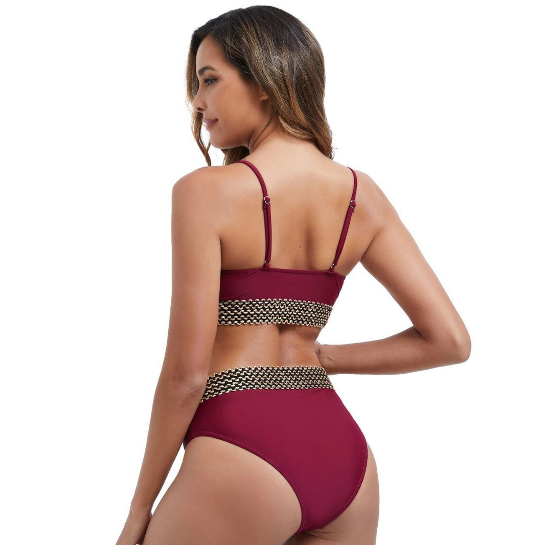Women's Bikini Set with Creative Waist Mune Fashion