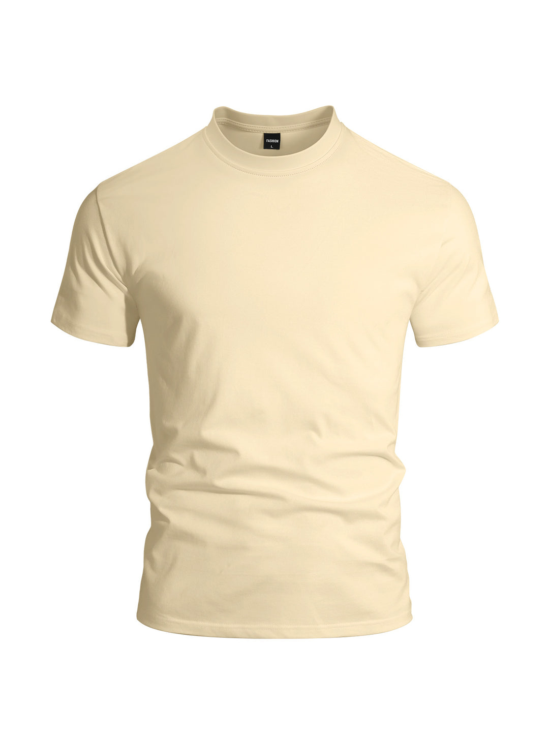 Men's close-fitting round neck basic shirt made of single jersey with reinforced neckband Mune Fashion