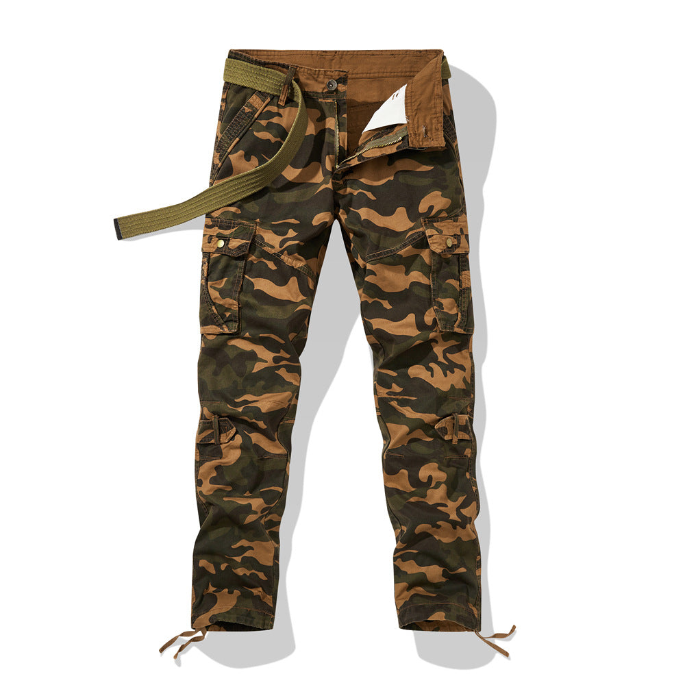 Men's cargo pants in military style with reinforced knees, multifunctional pockets & drawstring waistband Mune Fashion