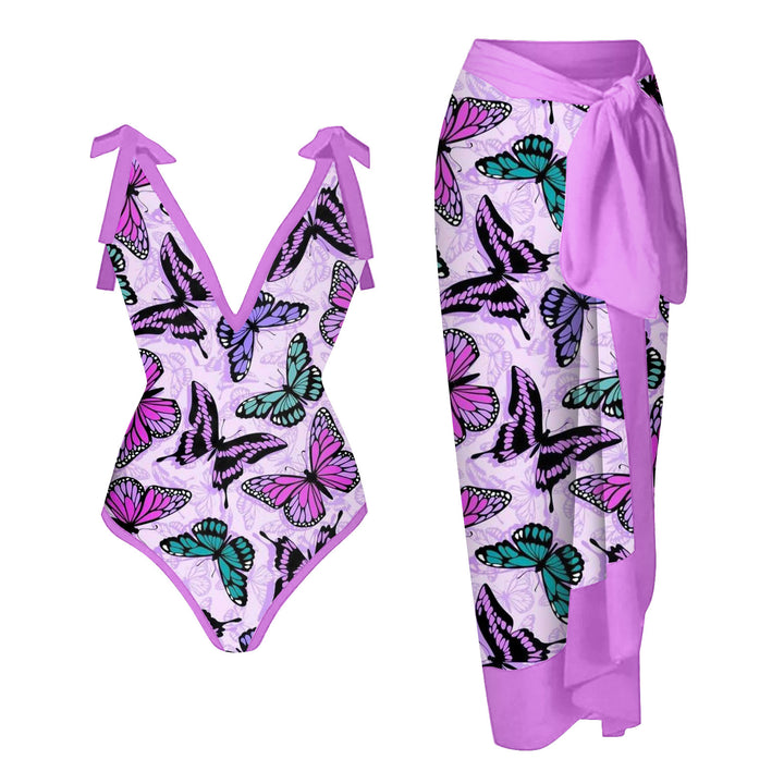 Women's Swimwear Set with Stylish Wrap Skirt Mune Fashion