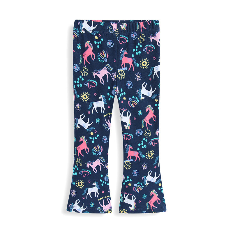 Girls leggings with playful unicorn and flower pattern Mune Fashion