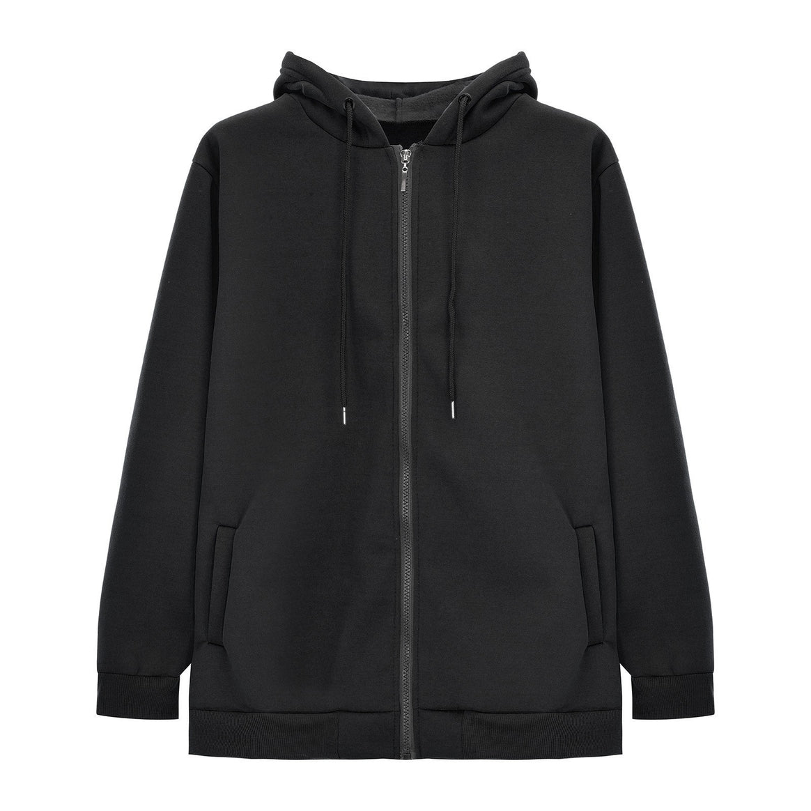 Women's casual zip hoodie jacket in boxy cut with dropped shoulders, hidden drawstring, and large kangaroo pockets Mune Fashion