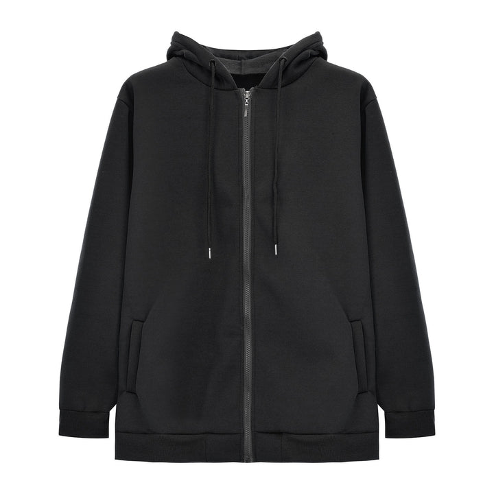 Women's casual zip hoodie jacket in boxy cut with dropped shoulders, hidden drawstring, and large kangaroo pockets Mune Fashion
