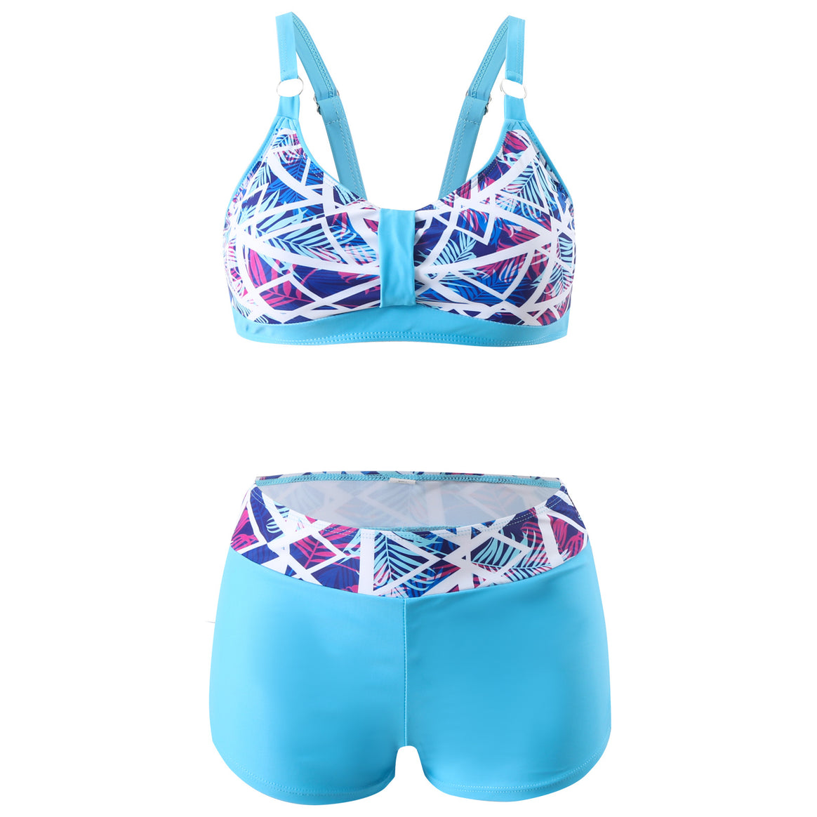Ladies' sporty bikini set with supportive bustier top and shaping swim shorts Mune Fashion