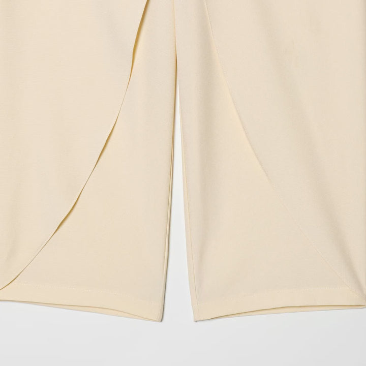 Women's Cropped Palazzo Pants with Tulip Overlap and High Waist Mune Fashion