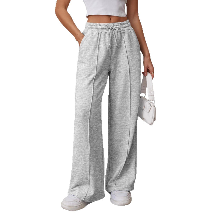 Women nan High-Waist Relax leisure pants with double ribbed waistband, visible crease and wide leg Mune Fashion