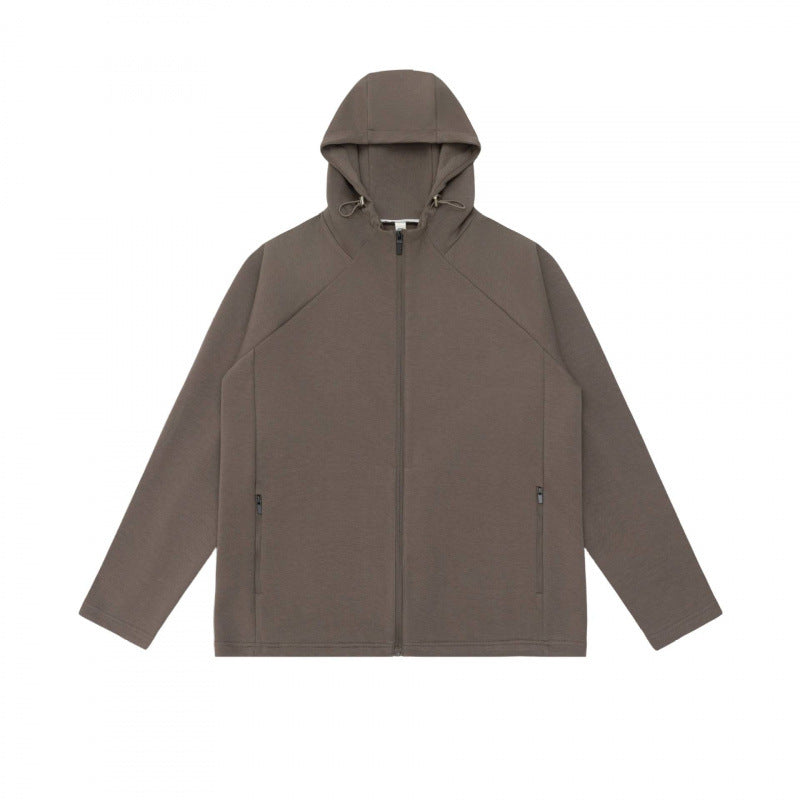 Unisex Light Hoodie Zip Jacket made of technical fleece with raglan sleeves Mune Fashion