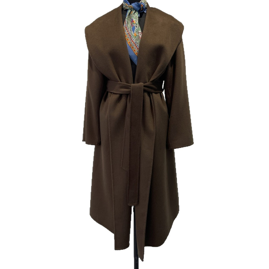 Women Luxury Long Hair Coat made of Wool Blend Mune Fashion