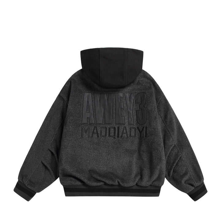 Unisex Oversize Fleece-Bomber Jacket with Contrast Hood Mune Fashion