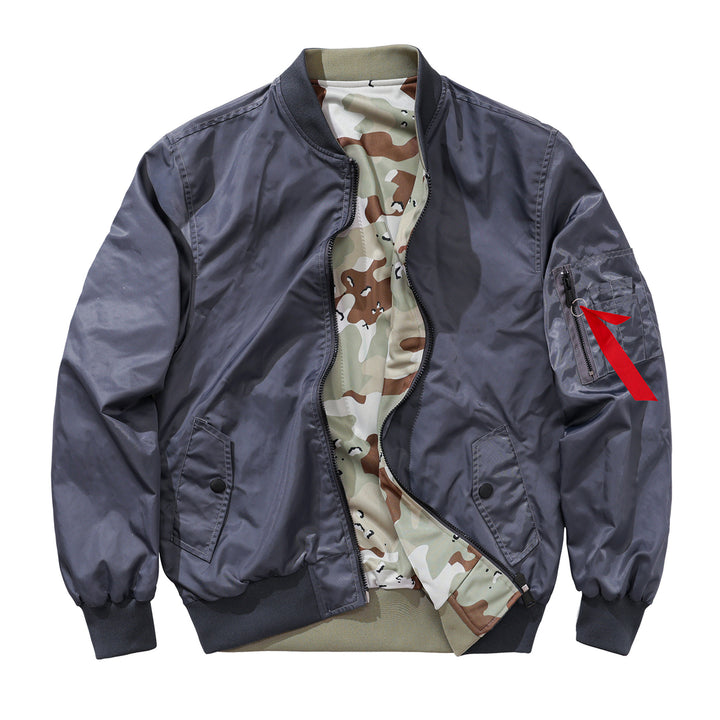 Men's  reversible lightweight insulated bomber jacket with sleeve utility pocket Mune Fashion