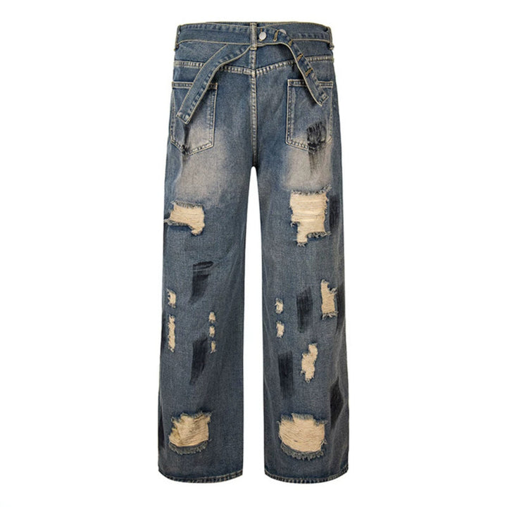 Women's Loose Destroyed Jeans with High Waist, Used Wash and Balloon Hem Mune Fashion