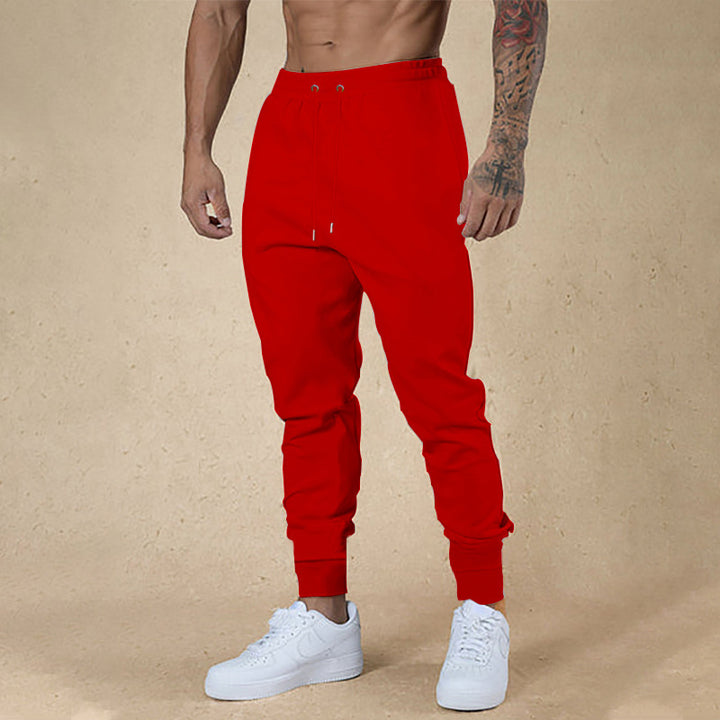 Men's Slim-Fit Jogging Pants with Elastic Waistband and Ribbed Cuffs Mune Fashion