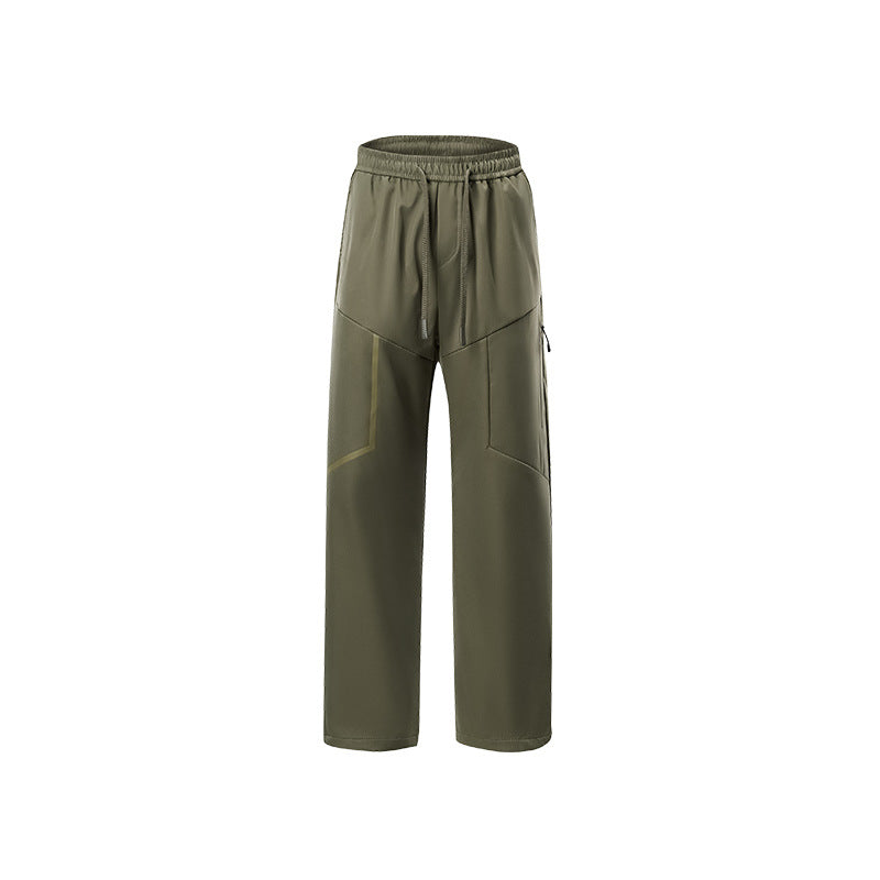 Herren Atmungsaktive Softshell-Cargo-Hose mit Tunnelzugbund, Zipper-Seitentasche und geradem Schnitt Mune Fashion