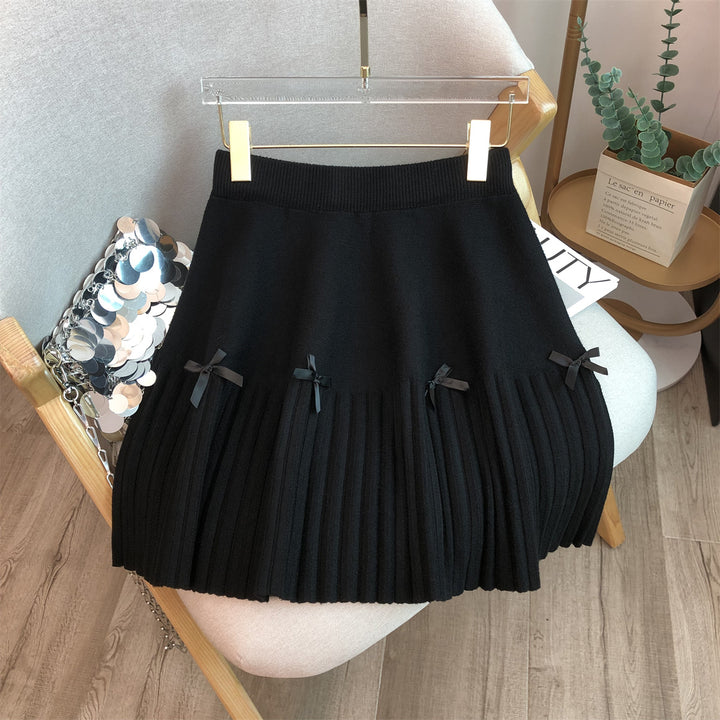 Women's Pleated Skirt with Decorative Bows Mune Fashion