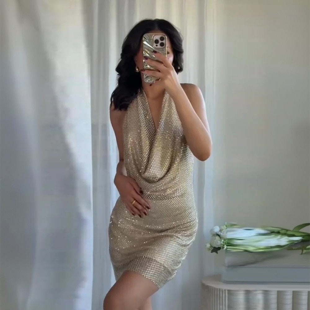 Ladies glamorous sequin mini dress Mune Fashion