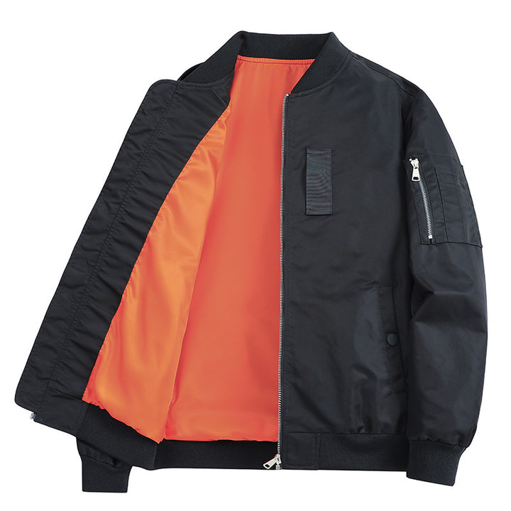 Men's Lightweight Flight Bomber Jacket with Water-Repellent Shell and Contrast Lining Mune Fashion