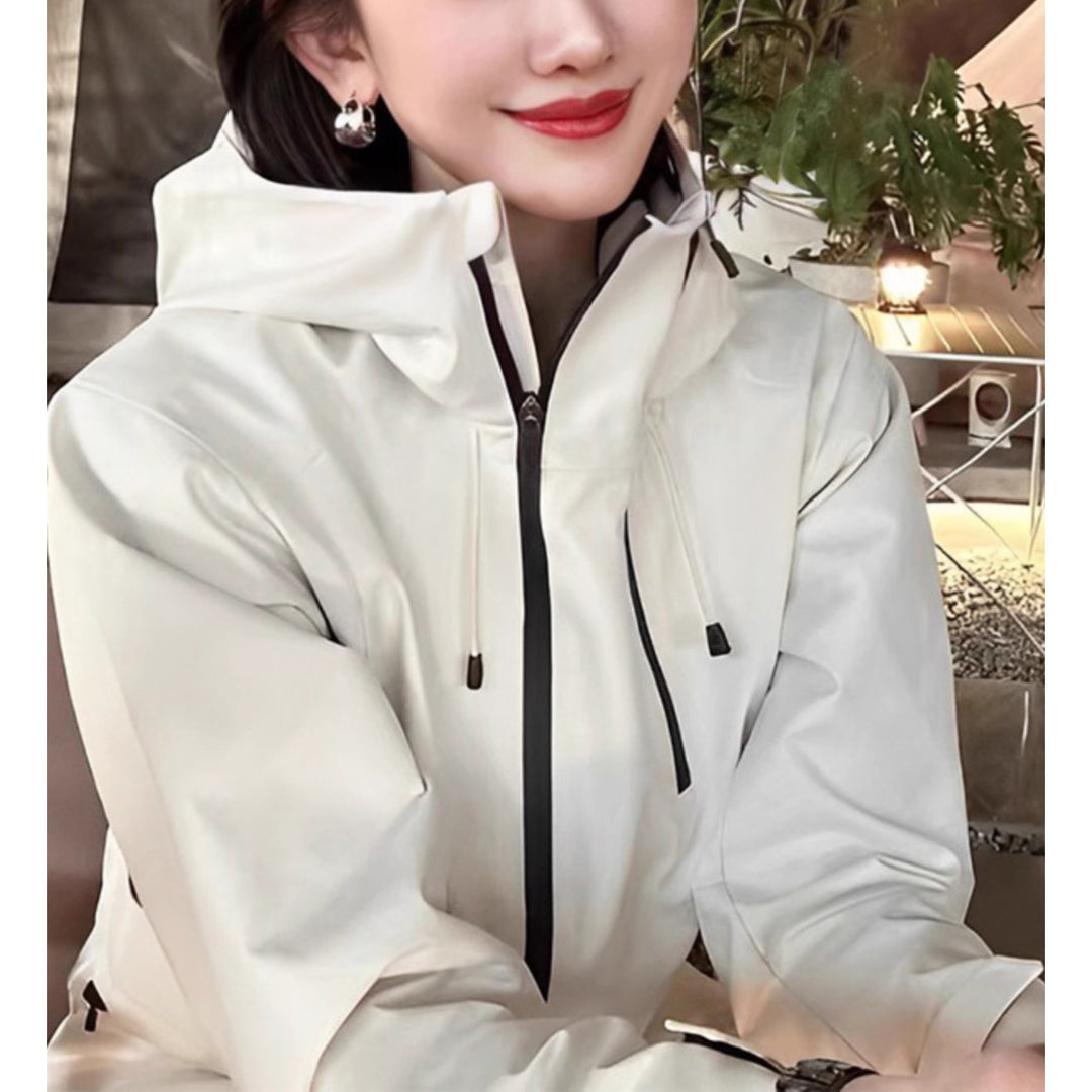 Women's Stylish Transitional Jacket with High Collar Mune Fashion