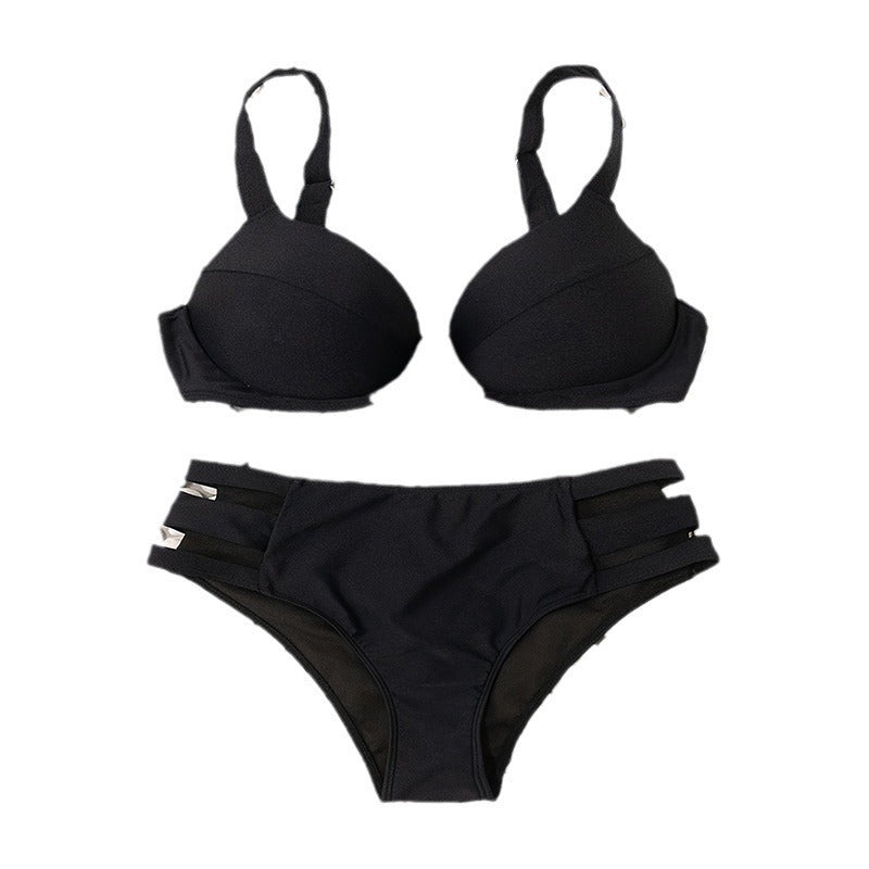 Women's High-Waisted Bikini with Padded Top and Side Cut-Outs Mune Fashion