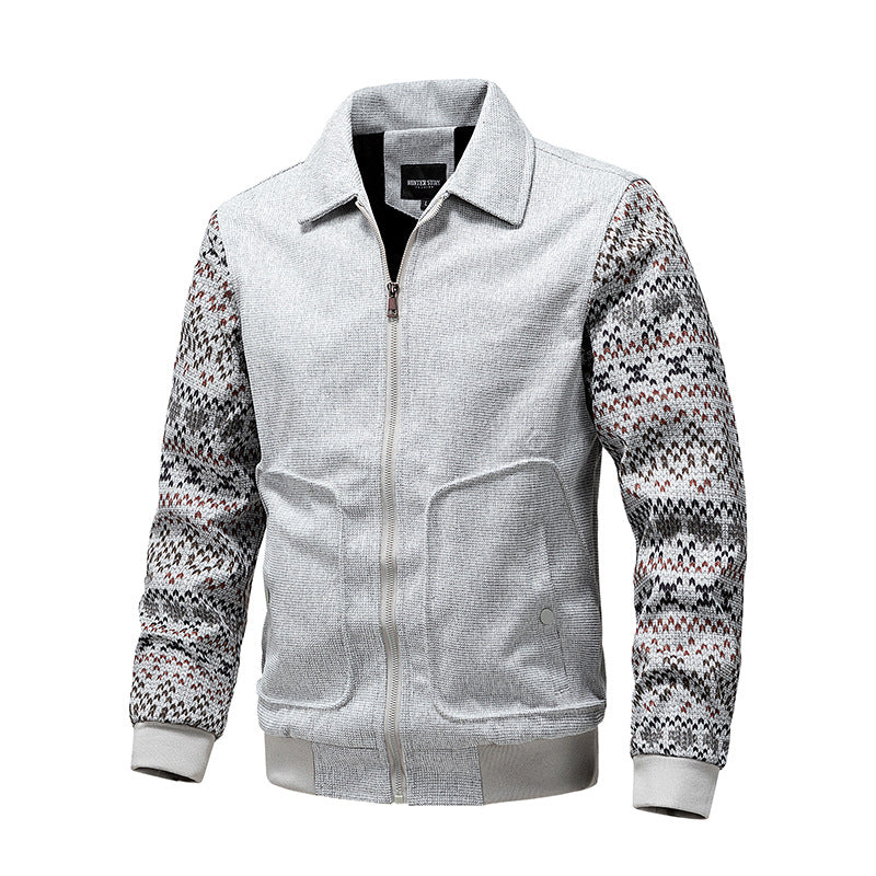 Men's zip-up knit jacket with Norwegian sleeves Mune Fashion