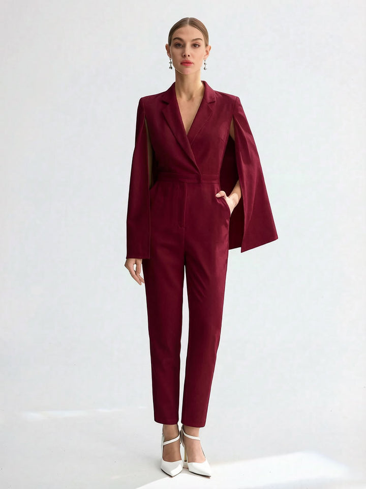 Women Elegant Jumpsuit with Cape Detail Mune Fashion