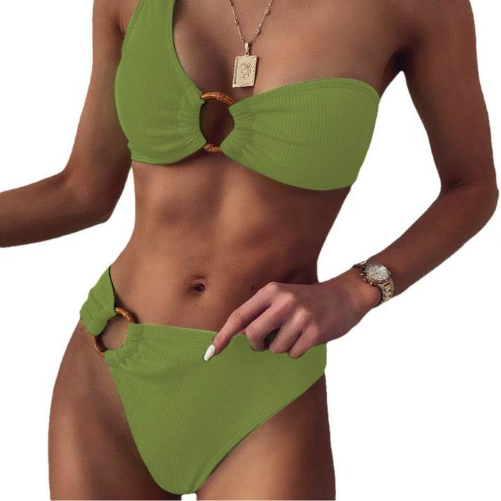 Women's Stylish Triangle Bikini with Golden Details Mune Fashion