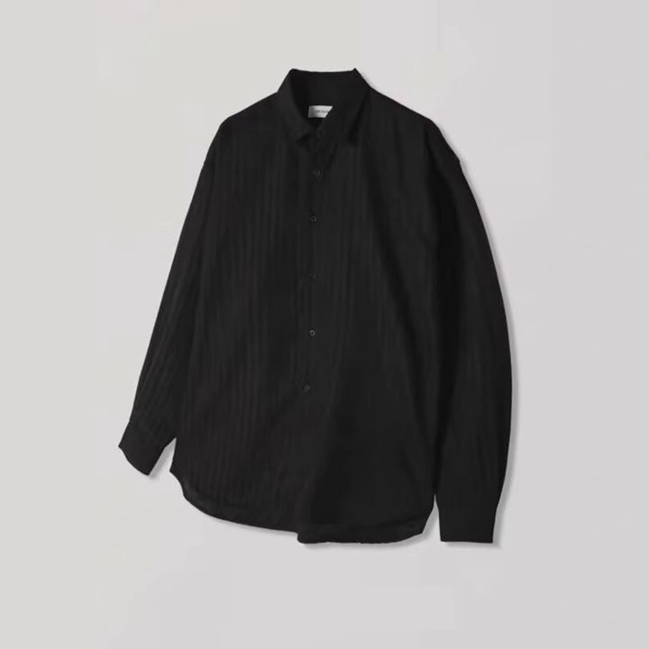 Men's Elegant Long Sleeve Shirt with Fine Stripes Mune Fashion