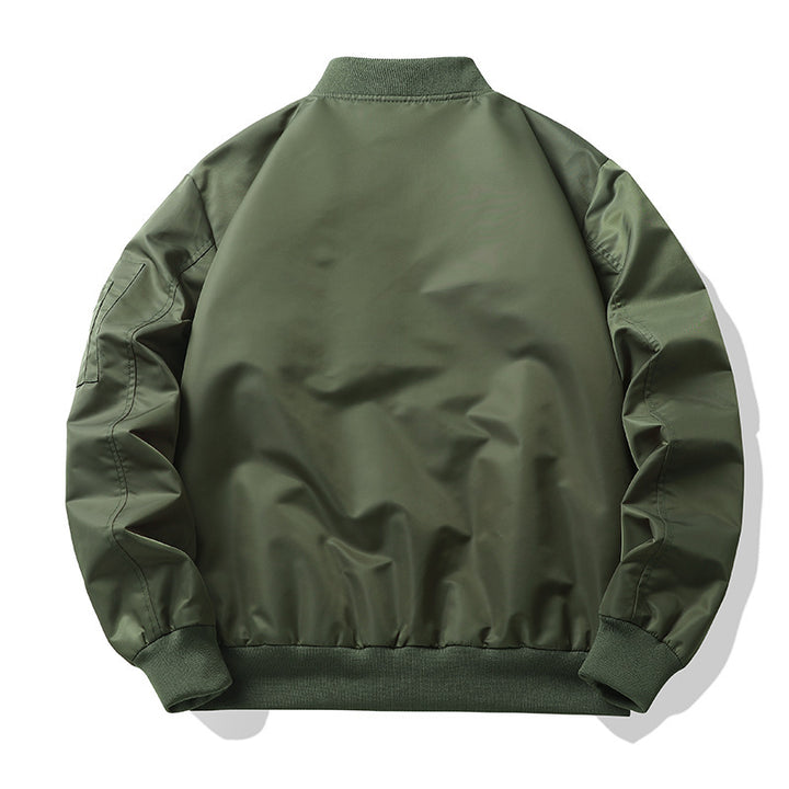 Men's Lightweight Flight Bomber Jacket with Water-Repellent Shell and Contrast Lining Mune Fashion