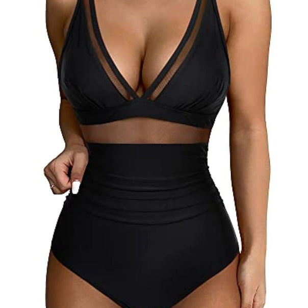 Women's High-waisted Bikini with Transparent Inserts Mune Fashion