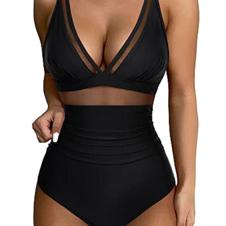 Women's High-waisted Bikini with Transparent Inserts Mune Fashion
