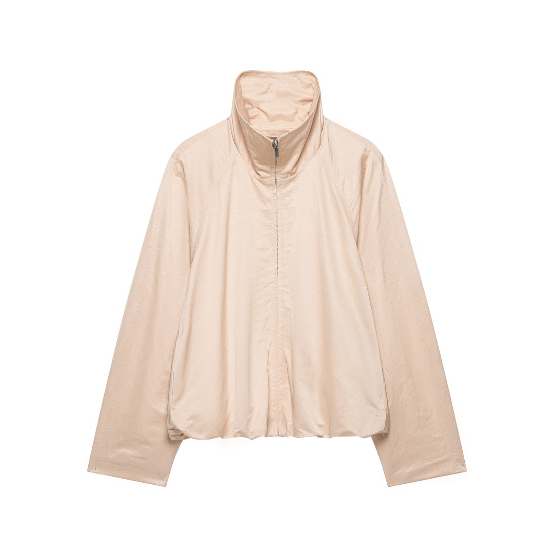 Women’s Oversize Transition Jacket with High Stand Collar and Elastic Hem Mune Fashion