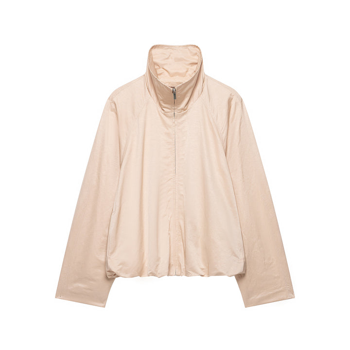 Women’s Oversize Transition Jacket with High Stand Collar and Elastic Hem Mune Fashion
