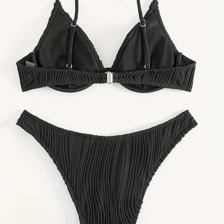 Women's bikini set with elegant pleated pattern Mune Fashion