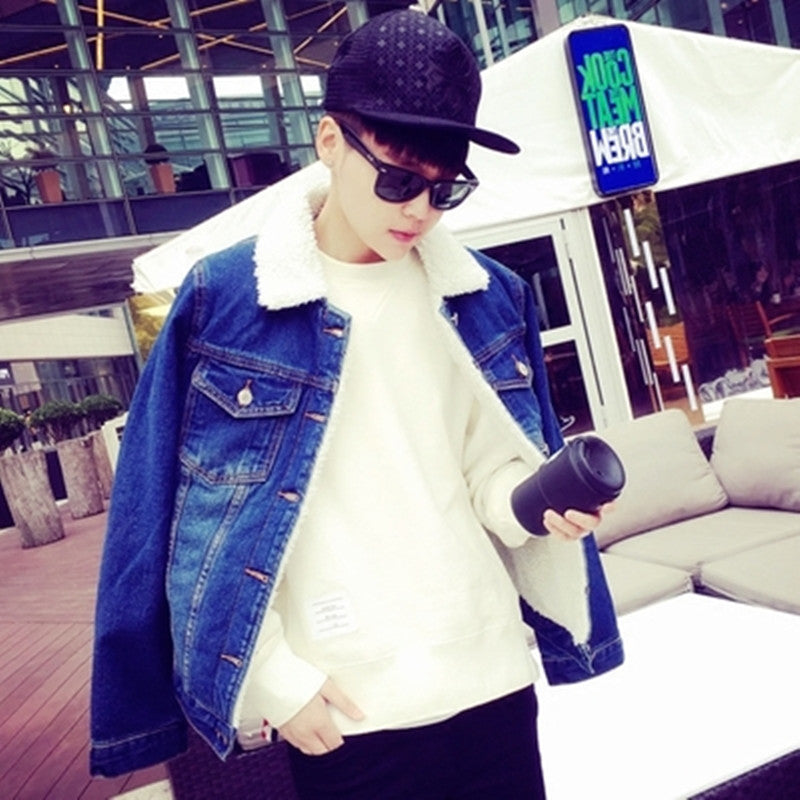 Men's denim jacket with teddy lining Mune Fashion