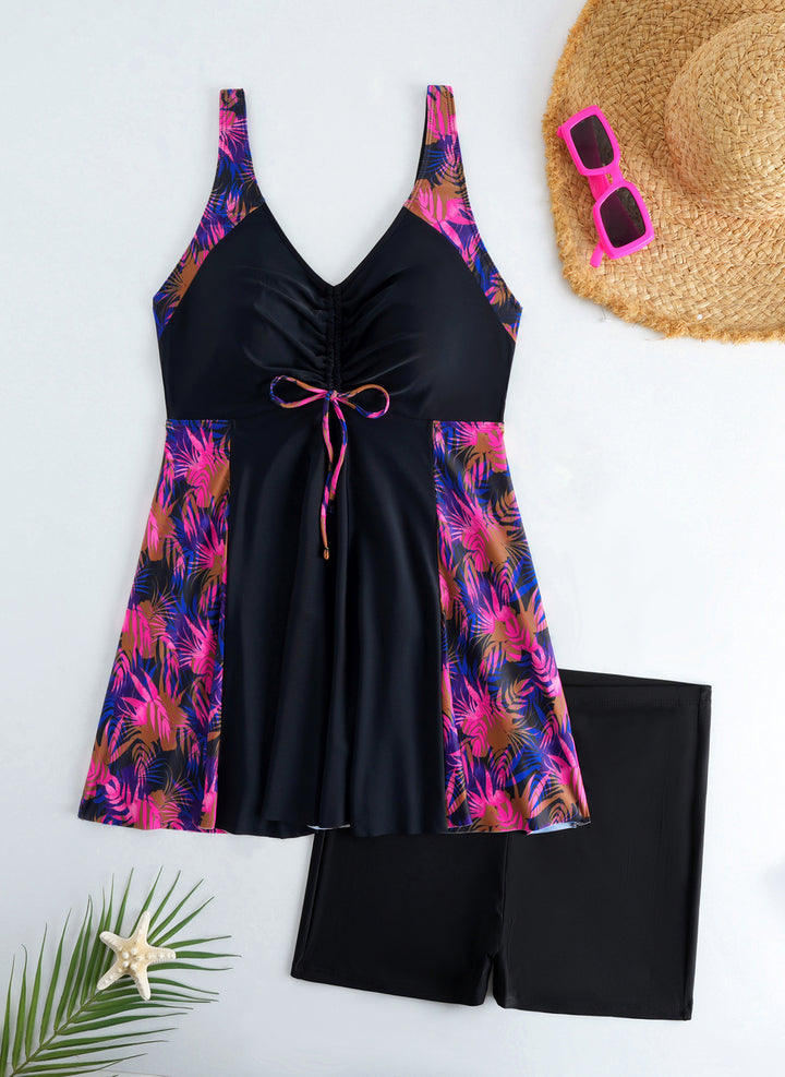 Women Beach Dress Swimsuit with Elegant Leopard Print Mune Fashion