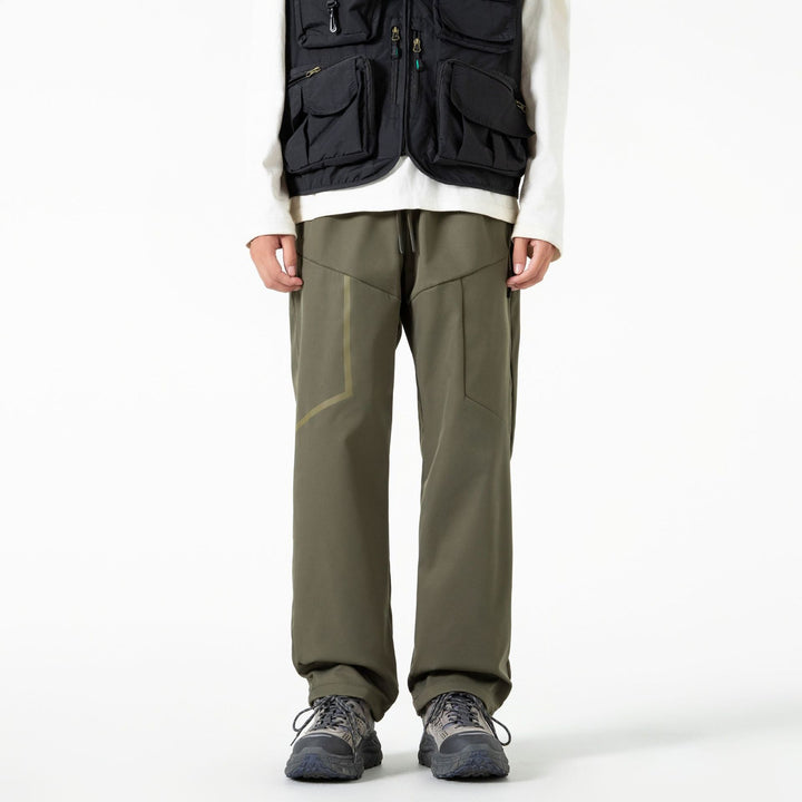 Herren Atmungsaktive Softshell-Cargo-Hose mit Tunnelzugbund, Zipper-Seitentasche und geradem Schnitt Mune Fashion