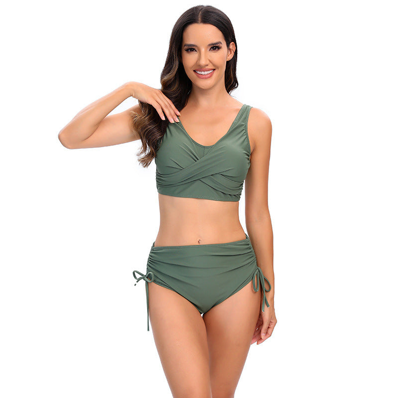 Women's High-Waisted Bikini Set with Adjustable Straps Mune Fashion