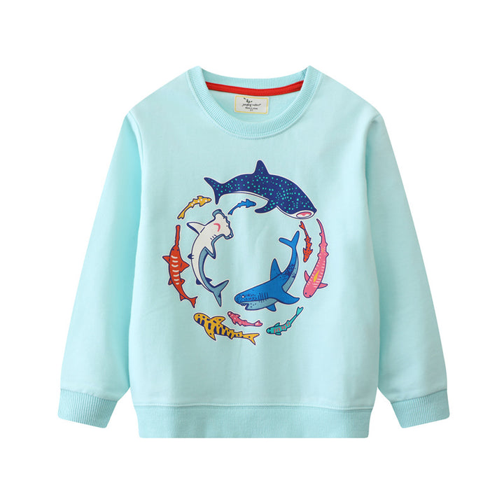 Boys sweatshirt with colorful shark motif Mune Fashion