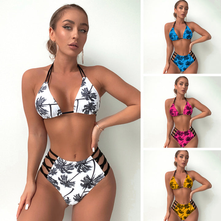 Women's High-Waisted Bikini with Trendy Lace-Up Details Mune Fashion