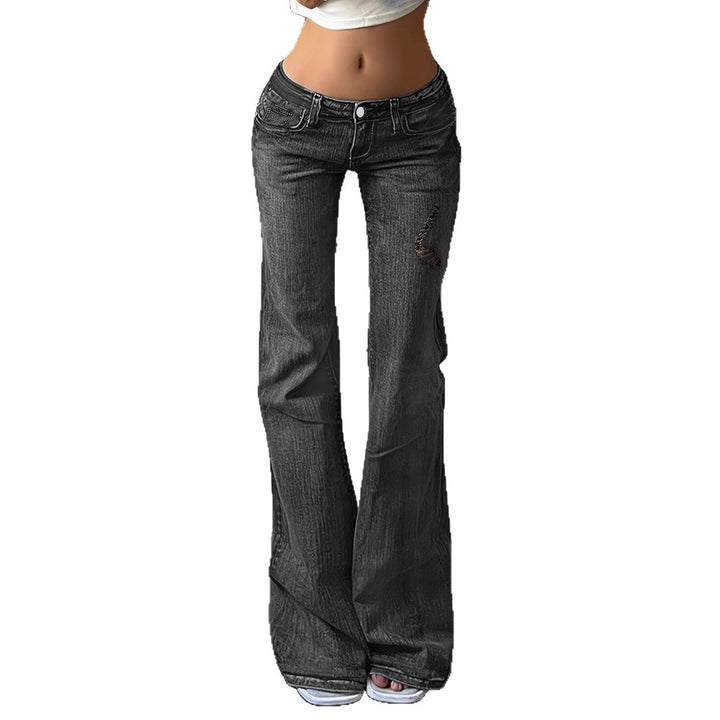 Women's High-Waisted Flared Jeans with Bell Bottoms, Subtle Embroidery & Extended Hem Mune Fashion