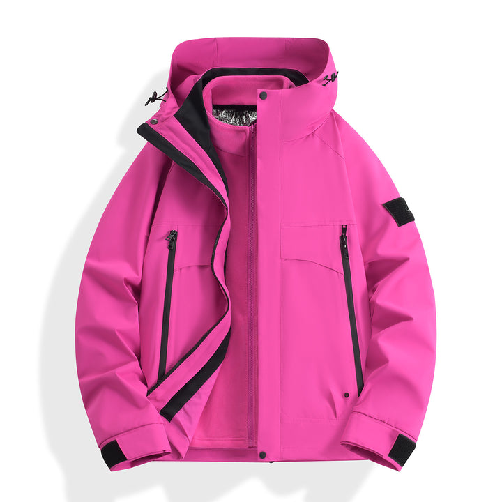 Women's waterproof modular parka with removable fleece inner jacket and technical hood Mune Fashion