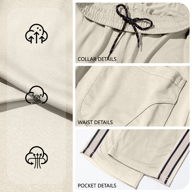 Men's Nan Retro Track Pants with Tapered Leg, Elastic Waistband, Drawstring, and Side Stripes Mune Fashion