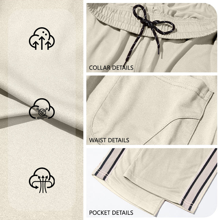 Men's Nan Retro Track Pants with Tapered Leg, Elastic Waistband, Drawstring, and Side Stripes Mune Fashion