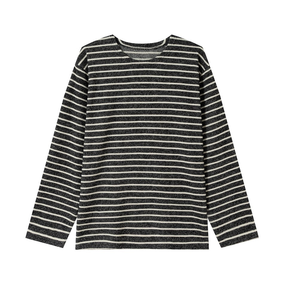 Unisex Striped Long Sleeve Shirt made of lightweight cotton blend with a straight cut Mune Fashion