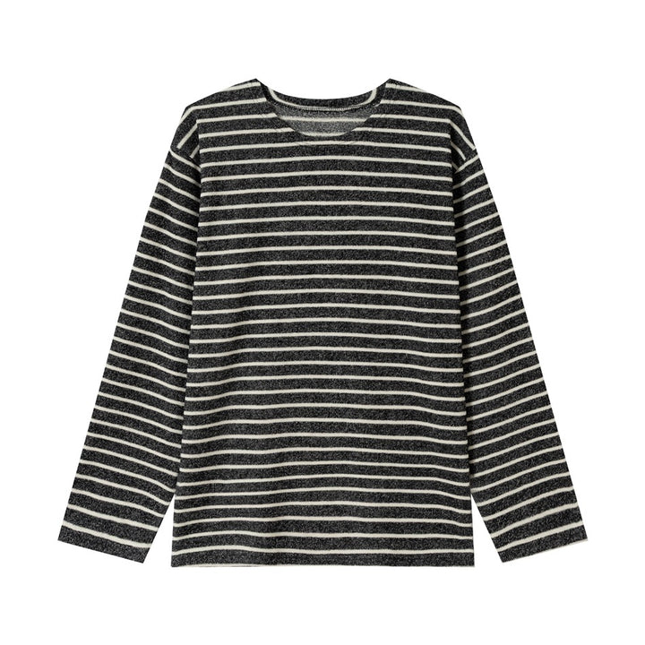 Unisex Striped Long Sleeve Shirt made of lightweight cotton blend with a straight cut Mune Fashion