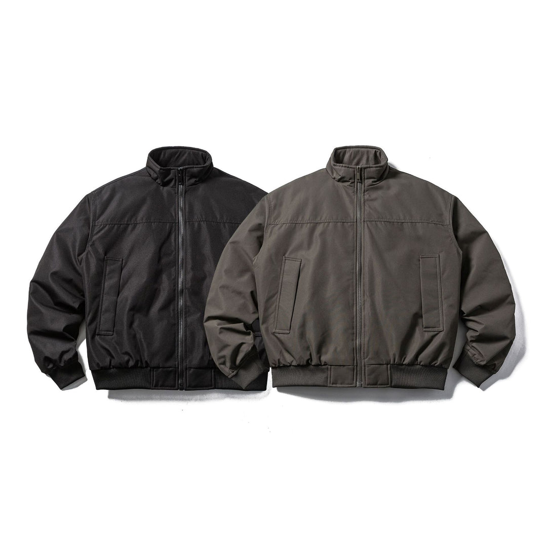 Men's Padded Bomber Jacket in Boxy Cut with High Stand-up Collar and Ribbed Hem Mune Fashion