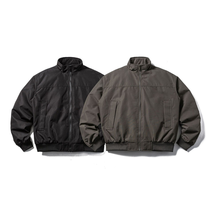 Men's Padded Bomber Jacket in Boxy Cut with High Stand-up Collar and Ribbed Hem Mune Fashion