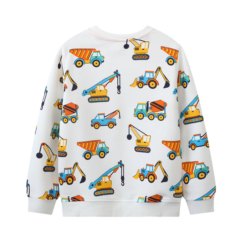 Boys sweatshirt with colorful construction vehicle design Mune Fashion